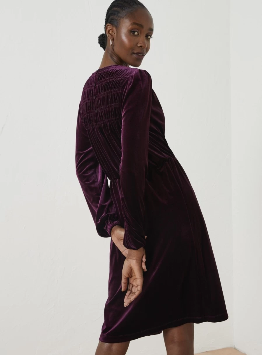 FatFace Women's Annie Velvet Dress - Size 6 | Elegant Velvet Dress for Women