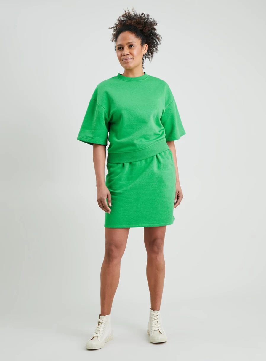 "Tu Women's Bright Green Overdyed Coord Sweatshirt - Medium"