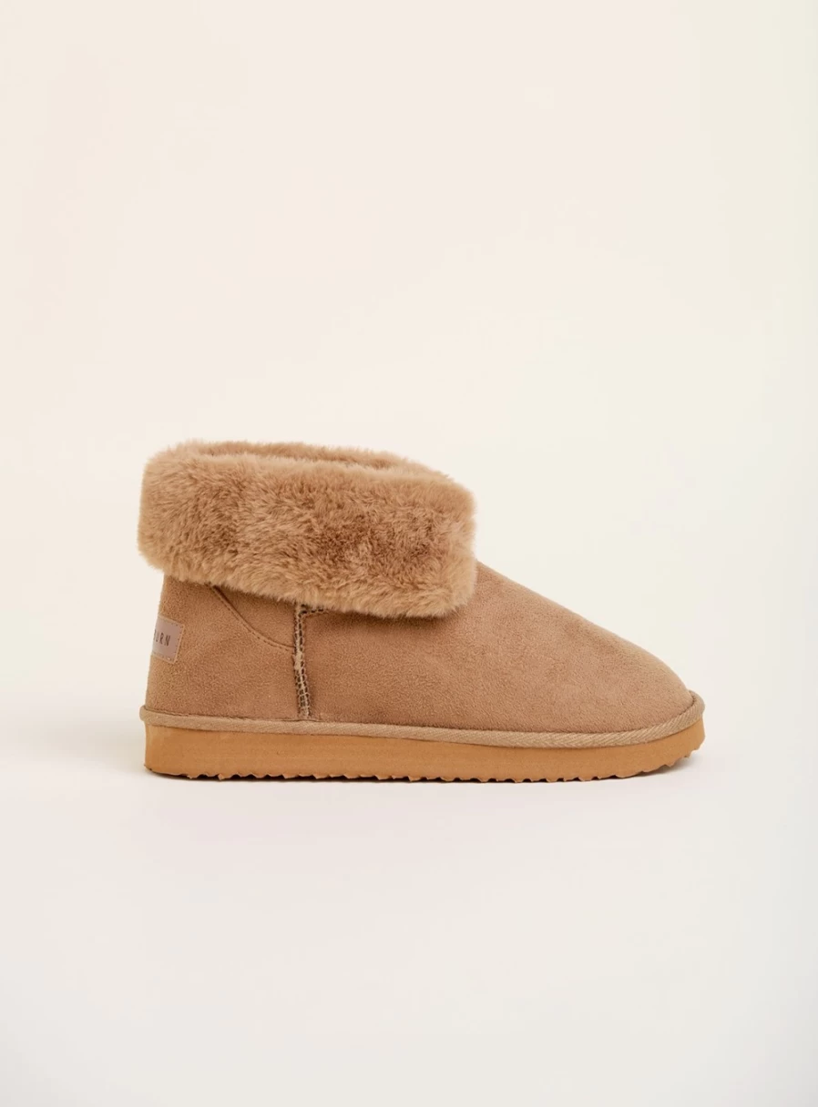 Brakeburn Women's Fur-Trimmed Ankle Boots - Stylish Short Boots for Winter Fashion