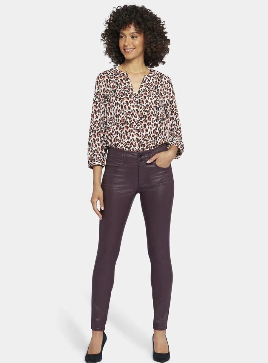 NYDJ Women's Ami Coated Skinny Jeans - Size 6 Stretch Denim Pants