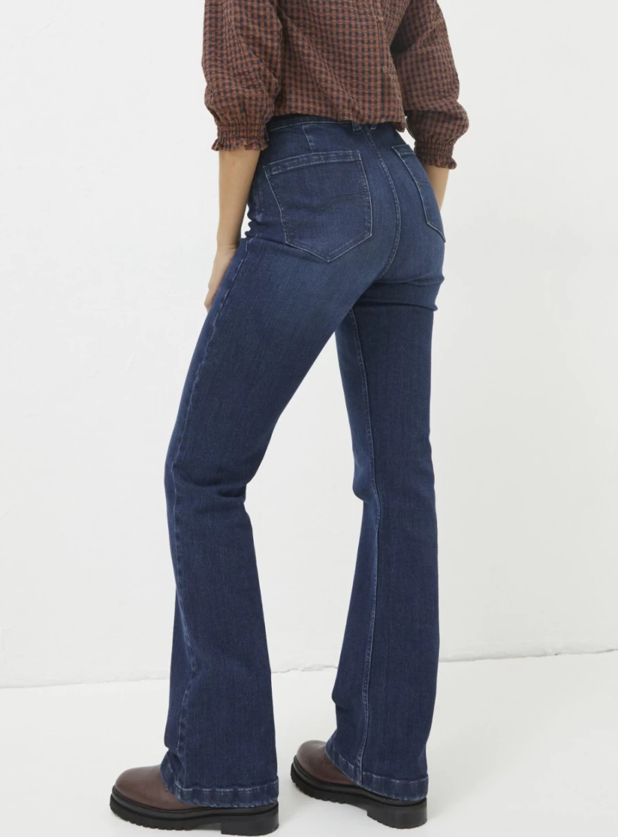 FatFace Women's Fly Flare Jeans - Size 16 Retro Bootcut Denim Pants