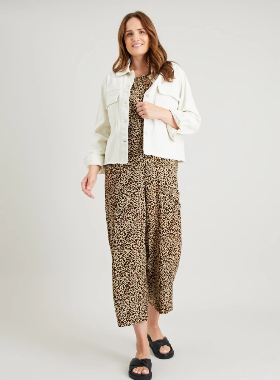 Tu Women's Animal Print Woven Jumpsuit - Stylish Boho Chic Romper for Women