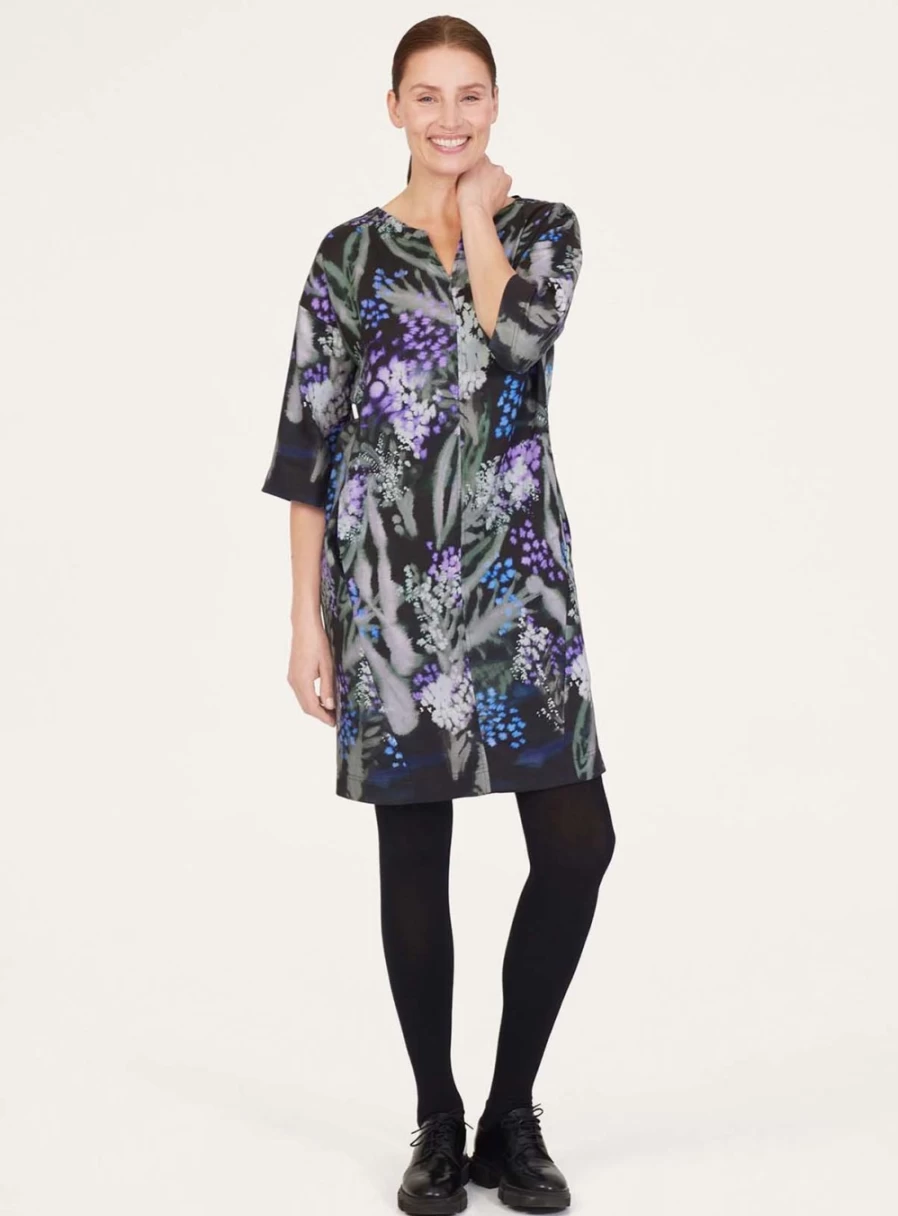 Thought Women's Sylva Tencel Crepe Shift Dress - Sustainable Elegance in Size 14