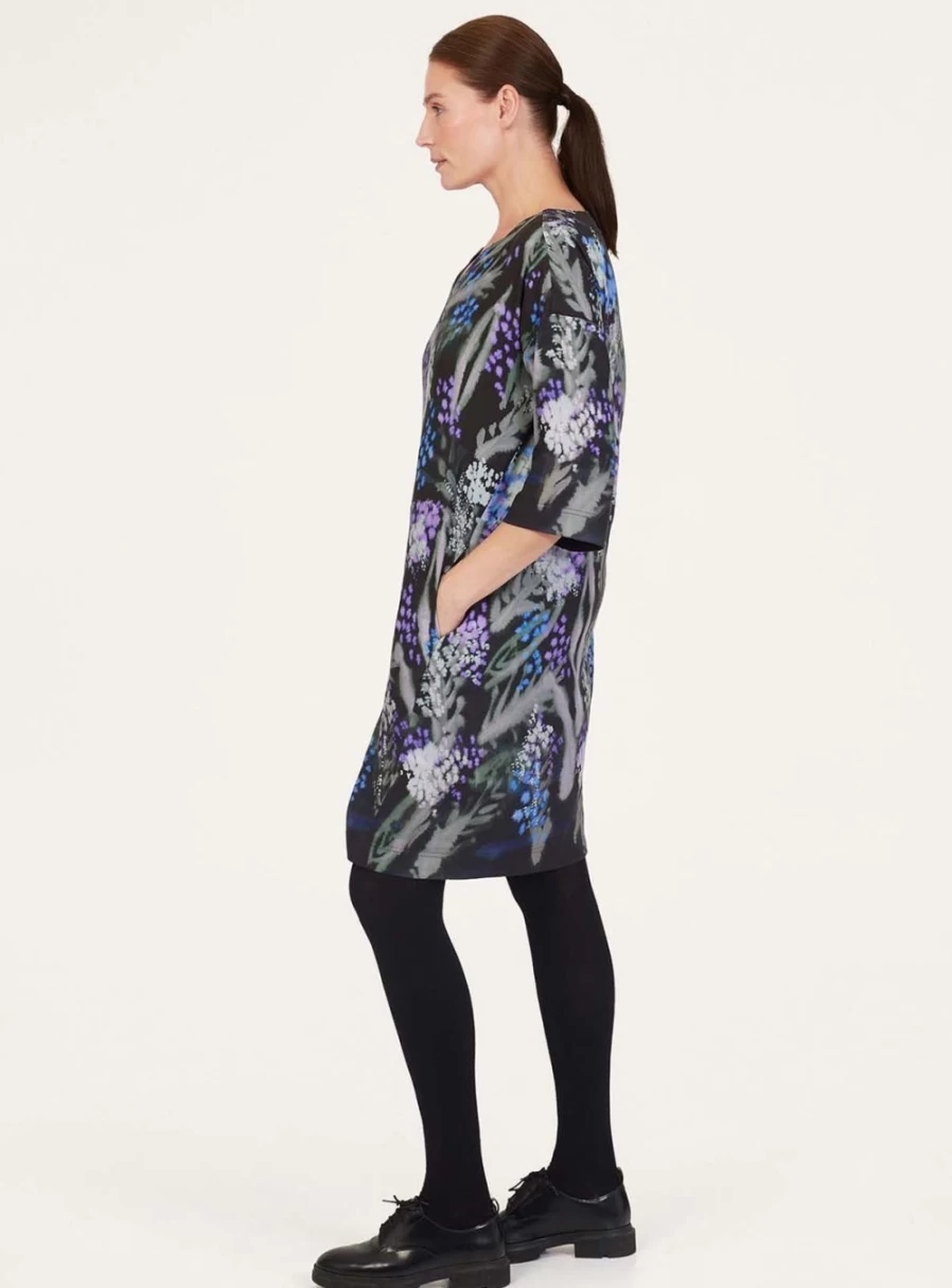 Thought Women's Sylva Tencel Crepe Shift Dress - Sustainable Elegance in Size 14