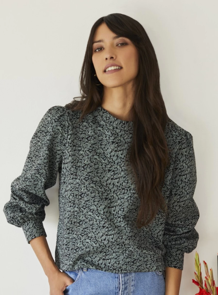 Thought Women's Alvarra Organic Cotton Printed Jersey Top - Sustainable Fashion