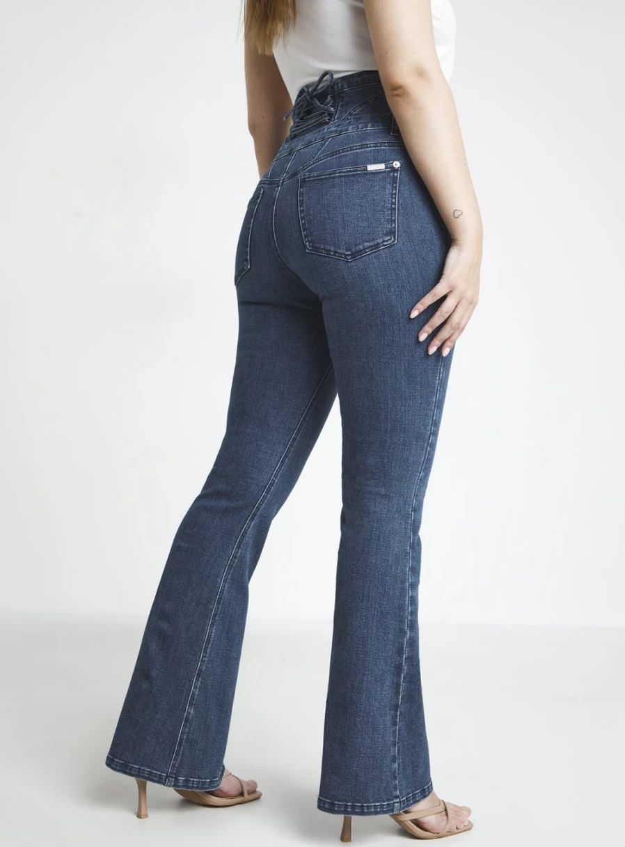 Simply Be Women's High Waisted Corset Bootcut Jeans - Size 14 Stretch Denim Pants