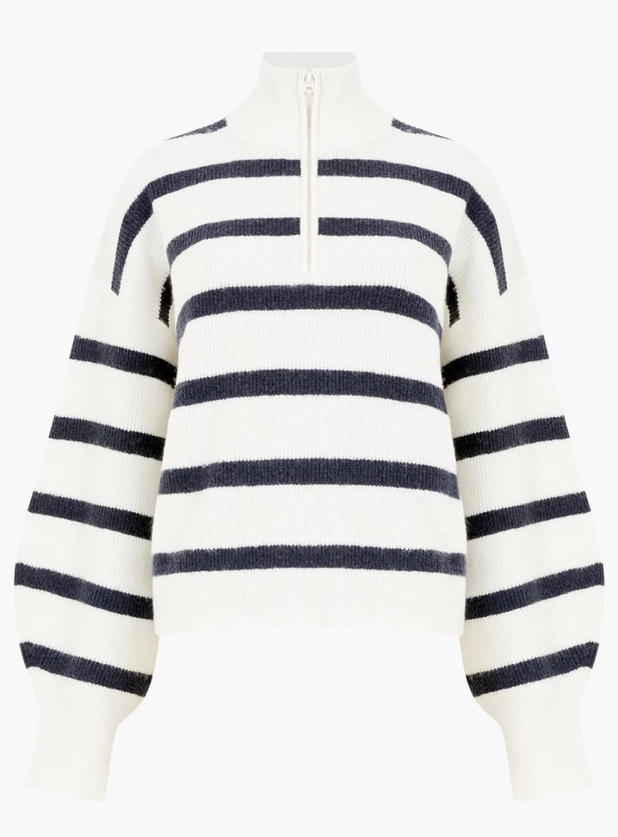 French Connection Women's Vhari Half Zip Knit Sweater M