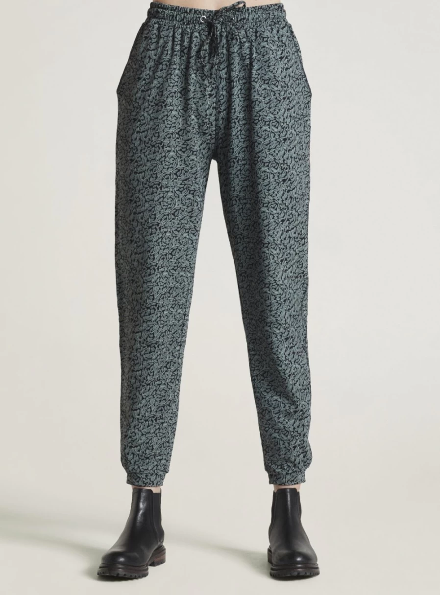 Thought Women's Alvarra Organic Cotton Printed Joggers with Tie Waist - Sustainable Casual Pants