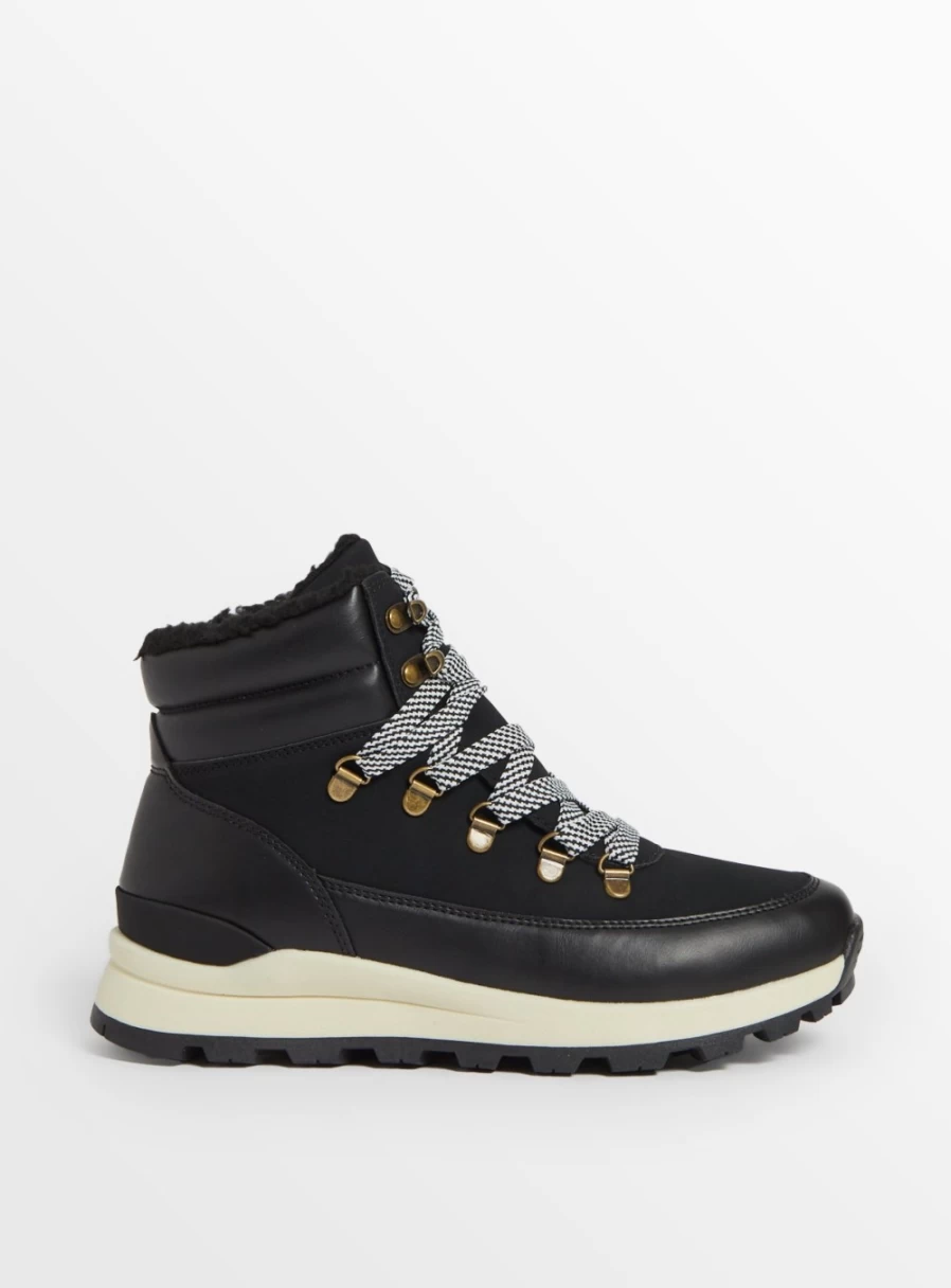 TU Women's Black Sporty Hiker Boots - Lightweight Waterproof Hiking Shoes for Outdoor Adventures