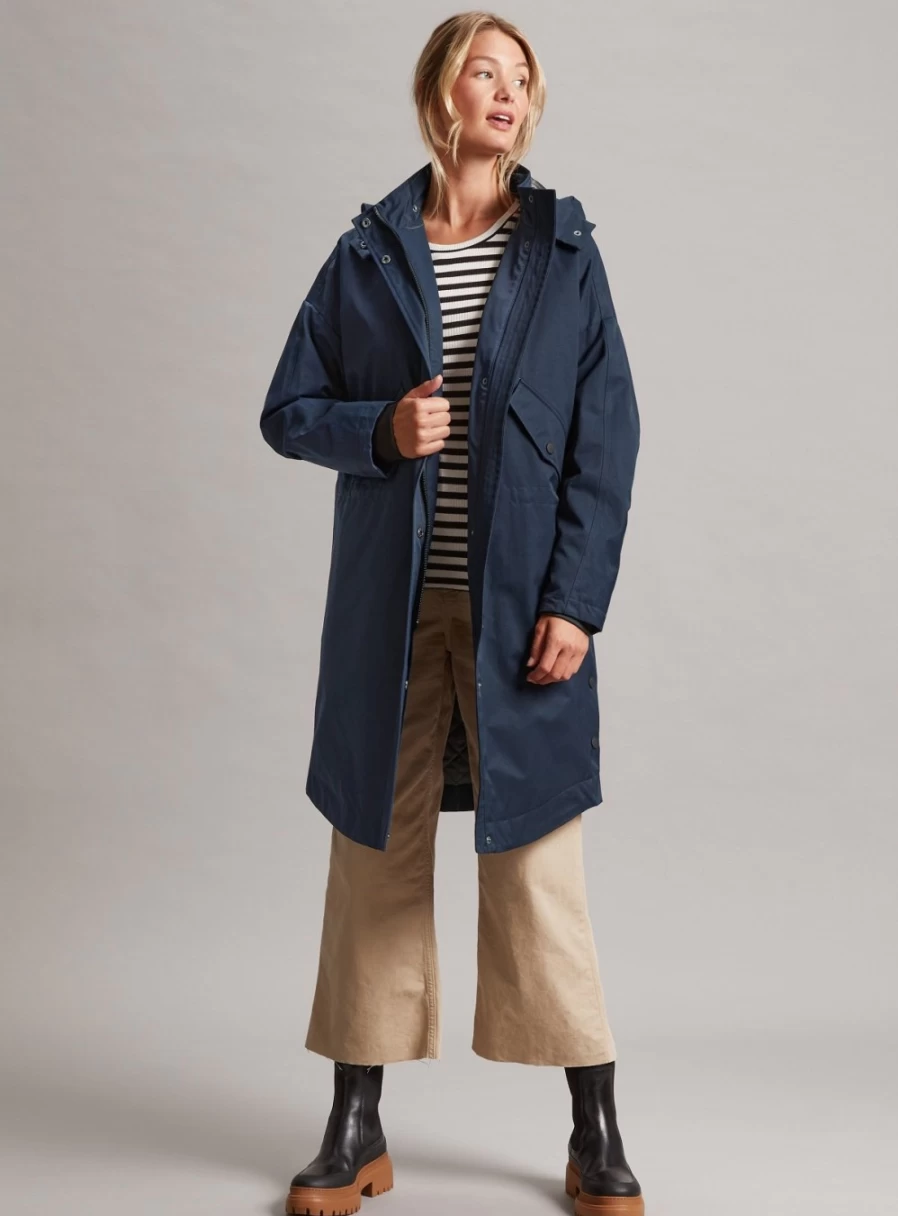 Women's Four Seasons Longline Parka Coat for All Weather - Lightweight & Waterproof Outerwear