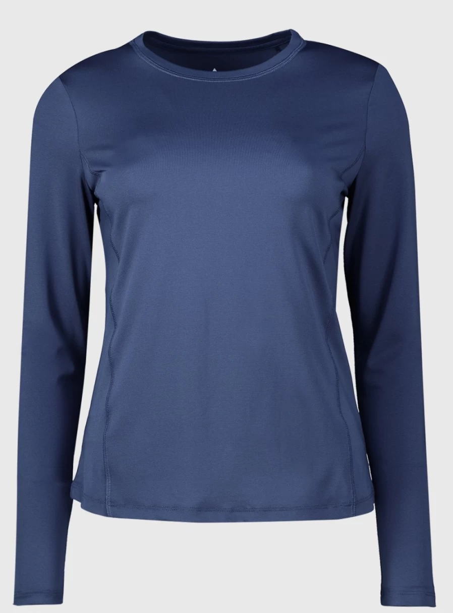 Tu Women's Active Navy Long Sleeve Base Layer Top - Moisture Wicking Thermal Shirt for Cold Weather Workouts