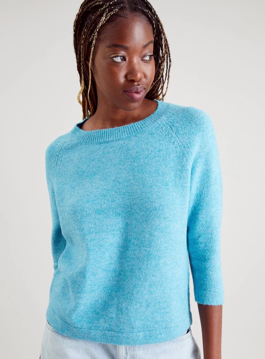 Tu Women's Blue Boxy Fit Knitted Sweater - Oversized Casual Pullover Jumper 18