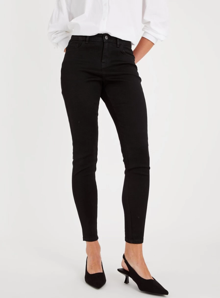 Women's Black Skinny Stretch Jeans - Tu 14S High Waist Slim Fit Denim Pants