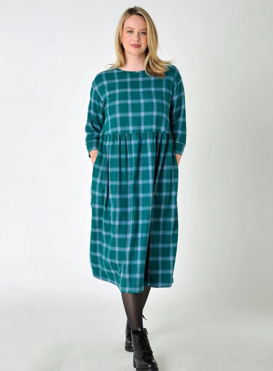 Burgs Women's Sampford Check Midi Dress - Size 12