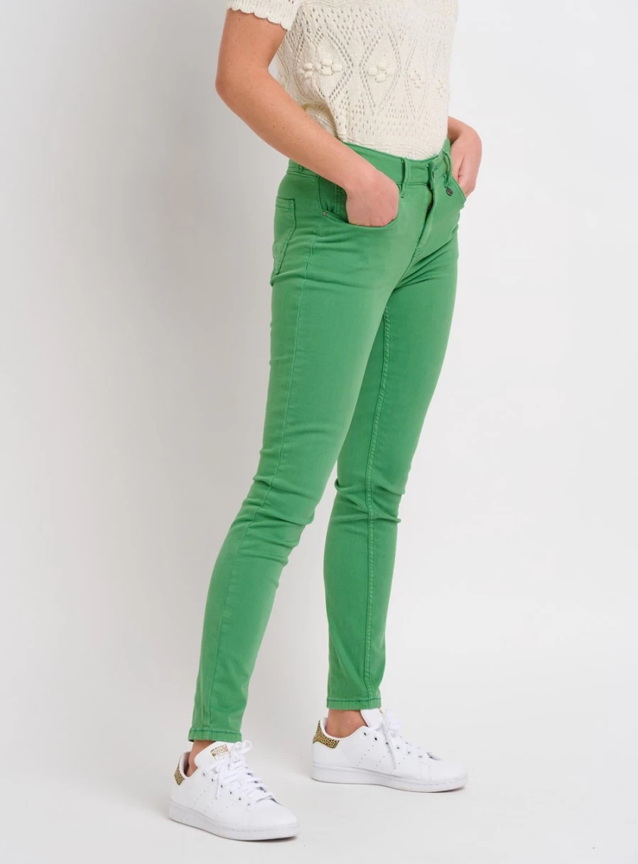 Brakeburn Women's Green High-Waist Slim Fit Jeans - Size 10 | Stylish & Comfortable Denim Pants