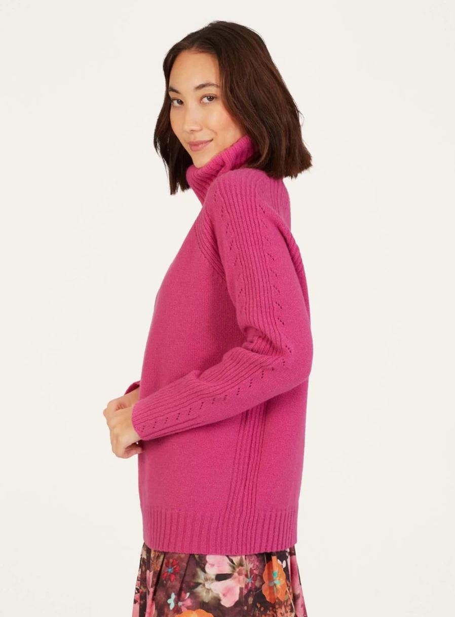 Thought Women's Hailie Lambswool Funnel Neck Sweater - Soft Winter Knit Pullover