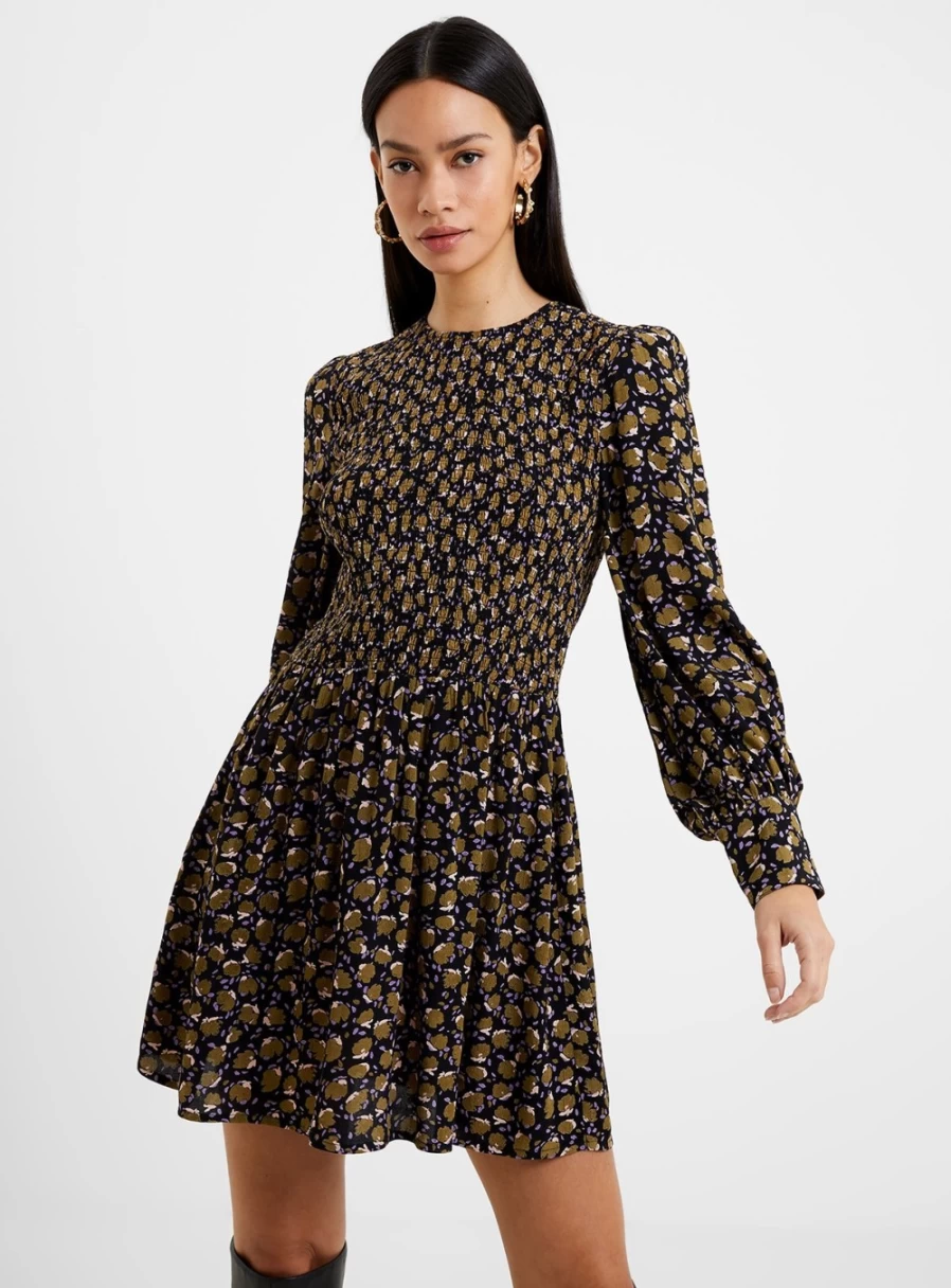 French Connection Women's Ingrid Colette Long Sleeve Crepe Dress - Size 18