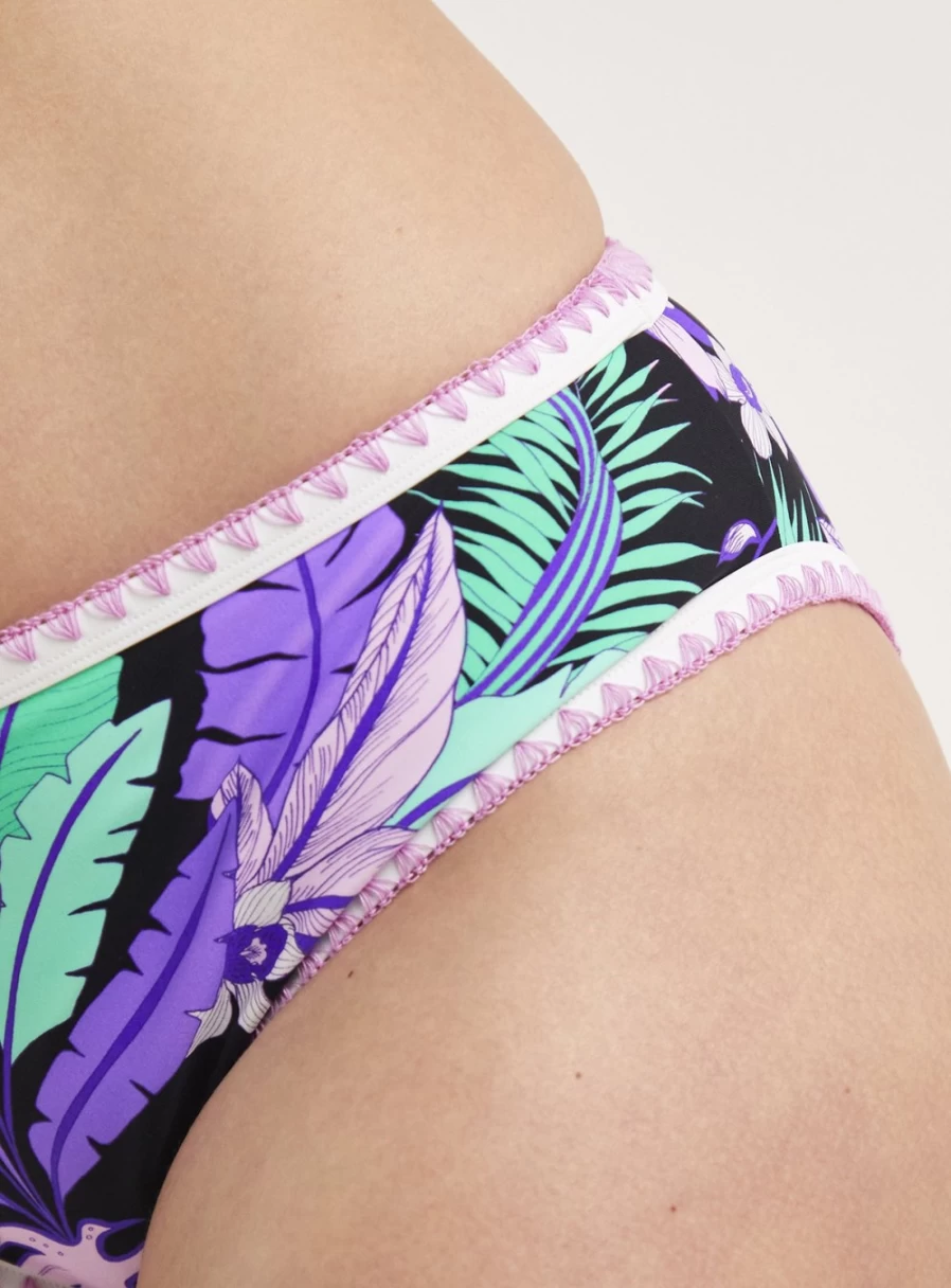 Figleaves Women's Frida Purple Floral Bikini Brief - Size 12 Classic Fit
