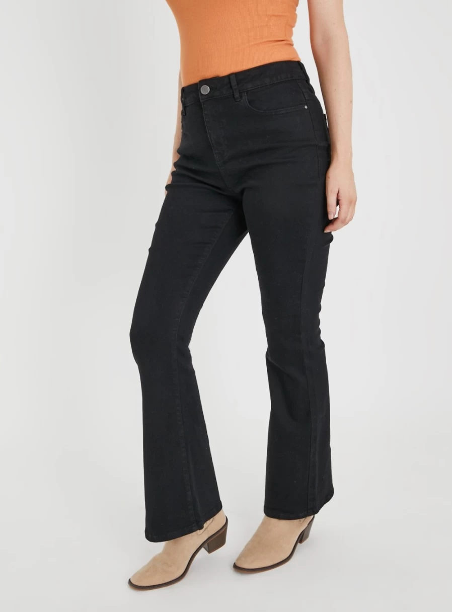 Tu Women's Black Kick Flare Stretch Jeans - Size 18R High Waist Bootcut Denim Pants