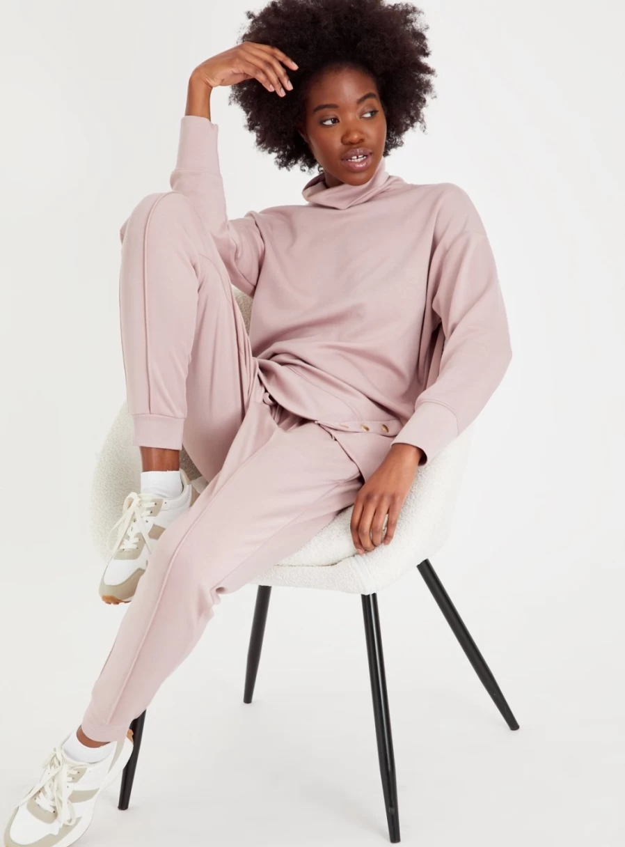 Tu Women's Blush Pink Jogger Pants - Stylish Comfort & Casual Lounge Coord Set