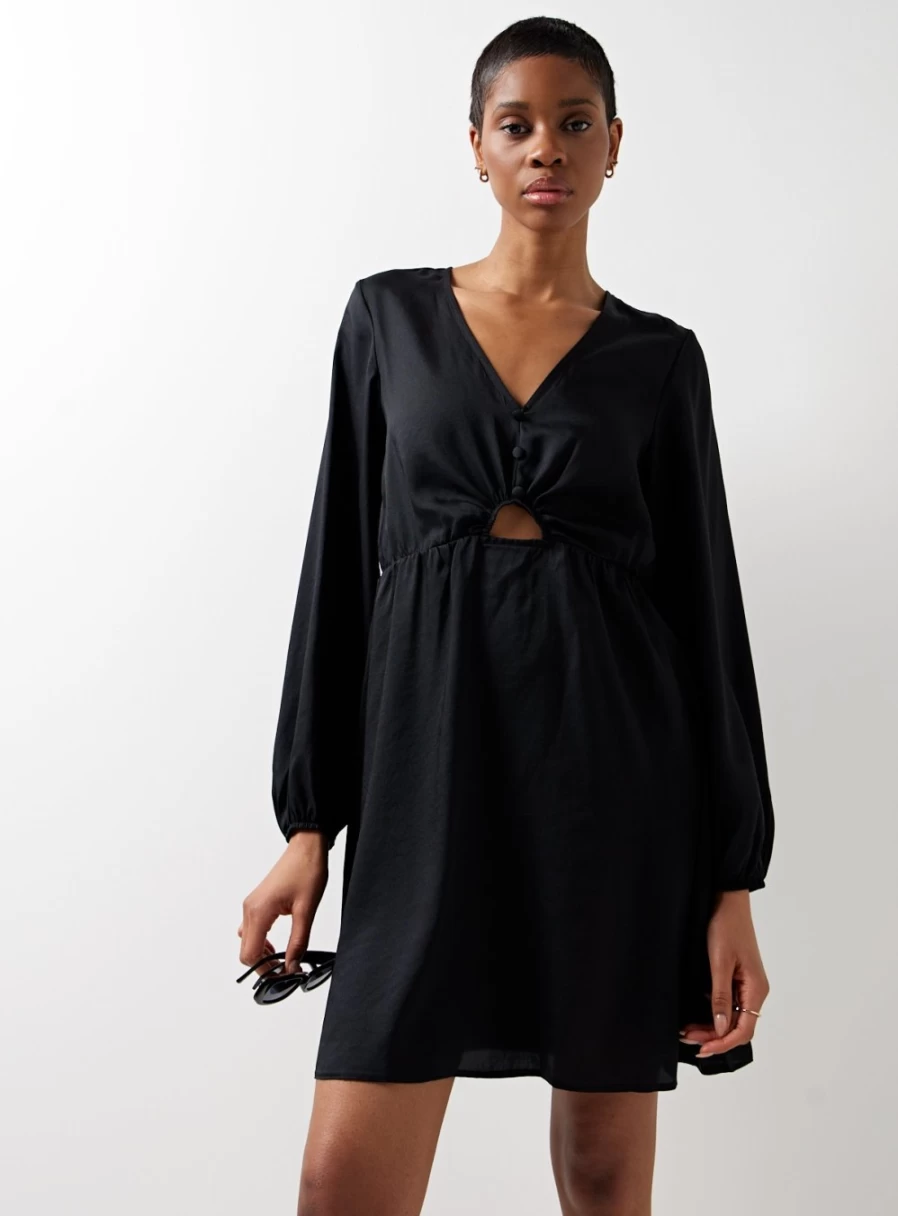 "For All The Love Women's Mini Flounce Cut Out Dress - Stylish Party Outfit"