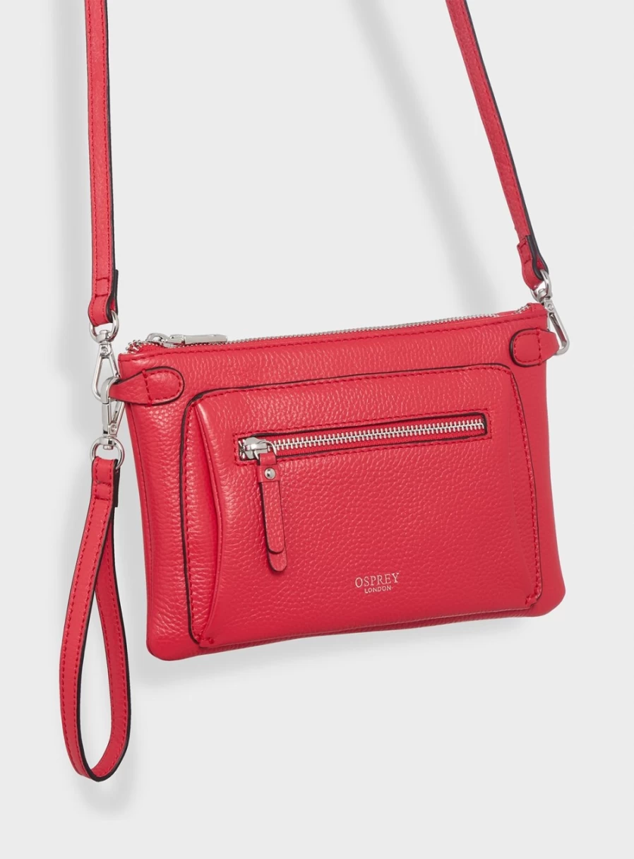 Osprey London Women's Ruby Genuine Leather Crossbody Clutch Purse Handbag
