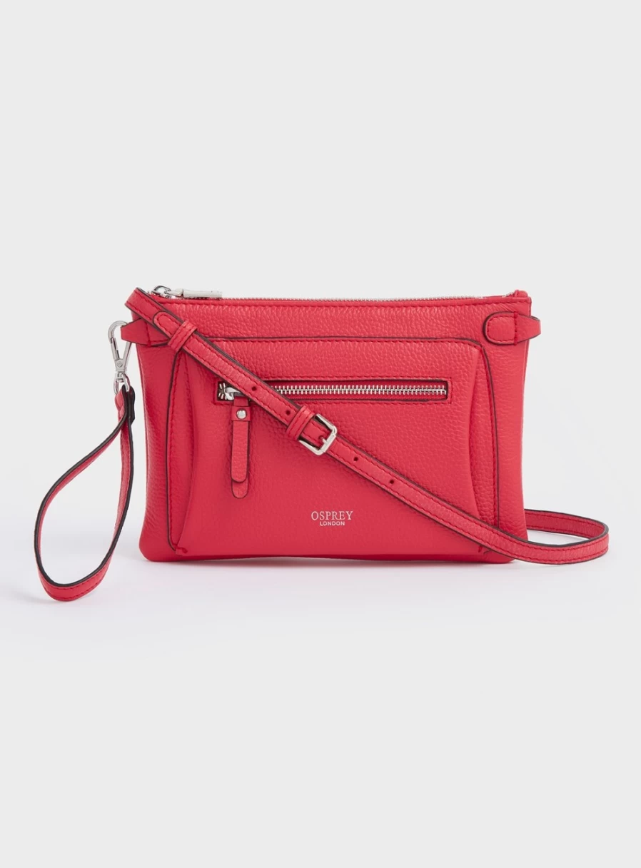 Osprey London Women's Ruby Genuine Leather Crossbody Clutch Purse Handbag