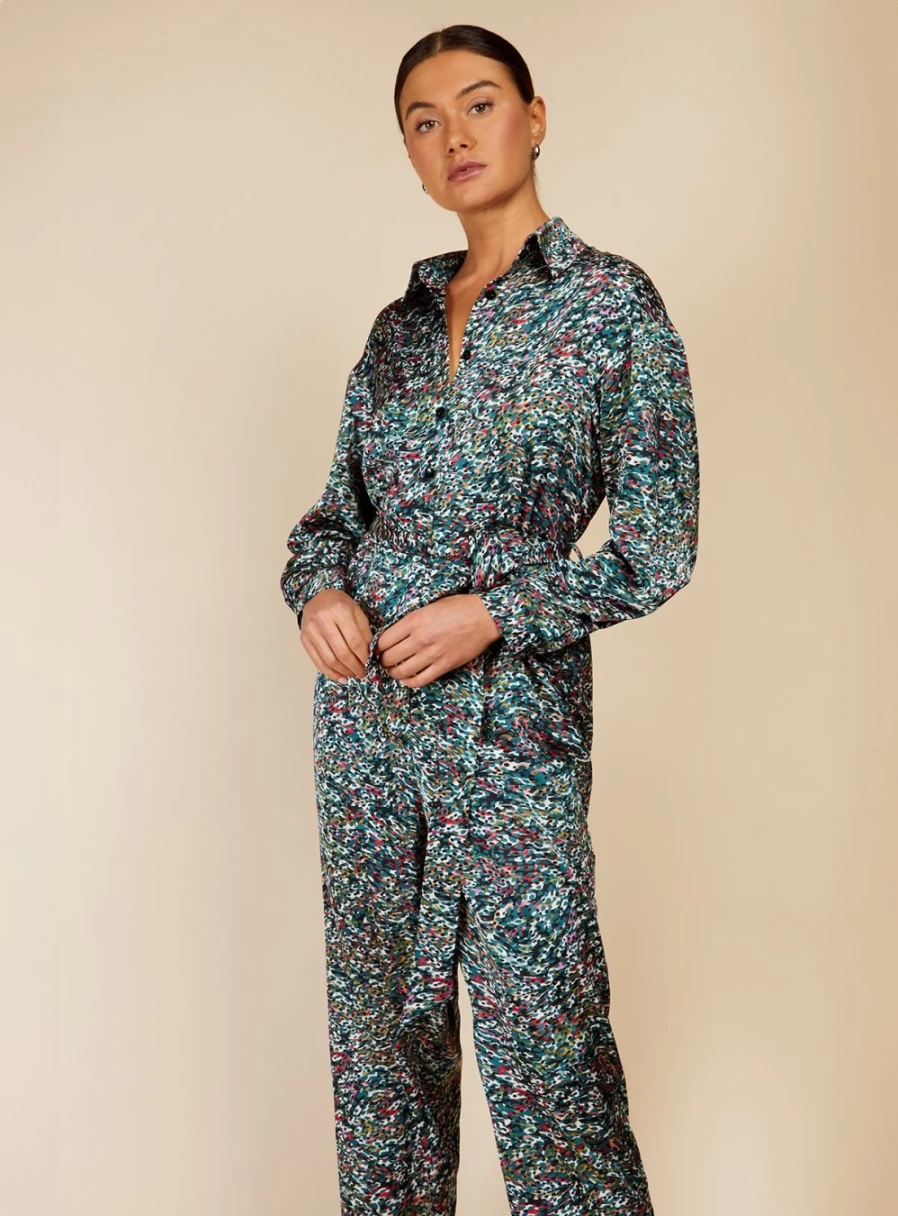 Vogue Williams Women's Green Print Jumpsuit - Stylish Casual Romper for Women