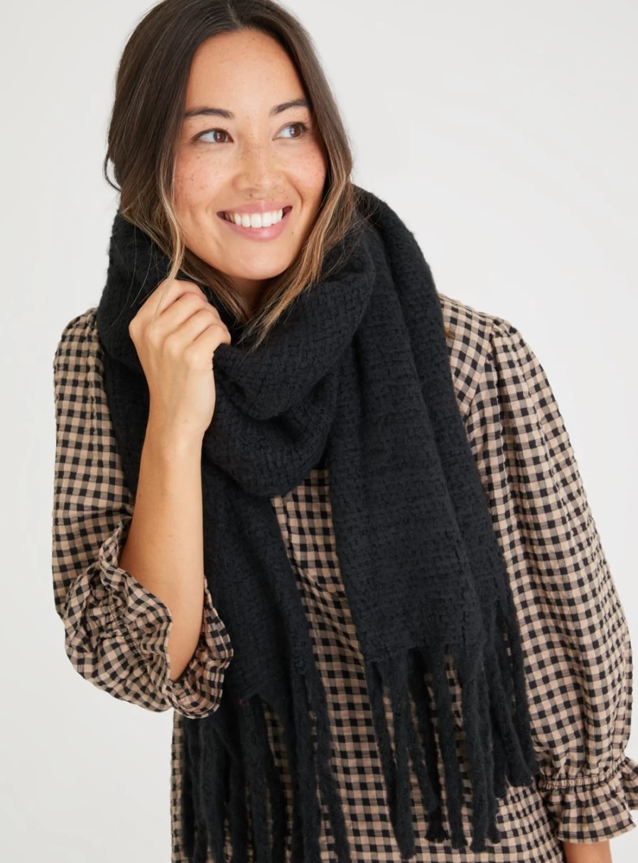"Tu Women's Black Scarf - One Size Fashion Accessory"