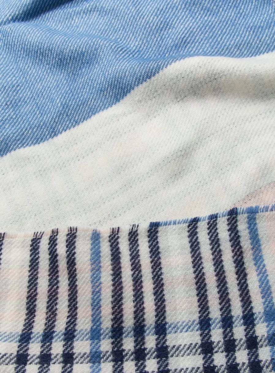 Tu Women's Blue Reversible Check Scarf - One Size Fashion Accessory