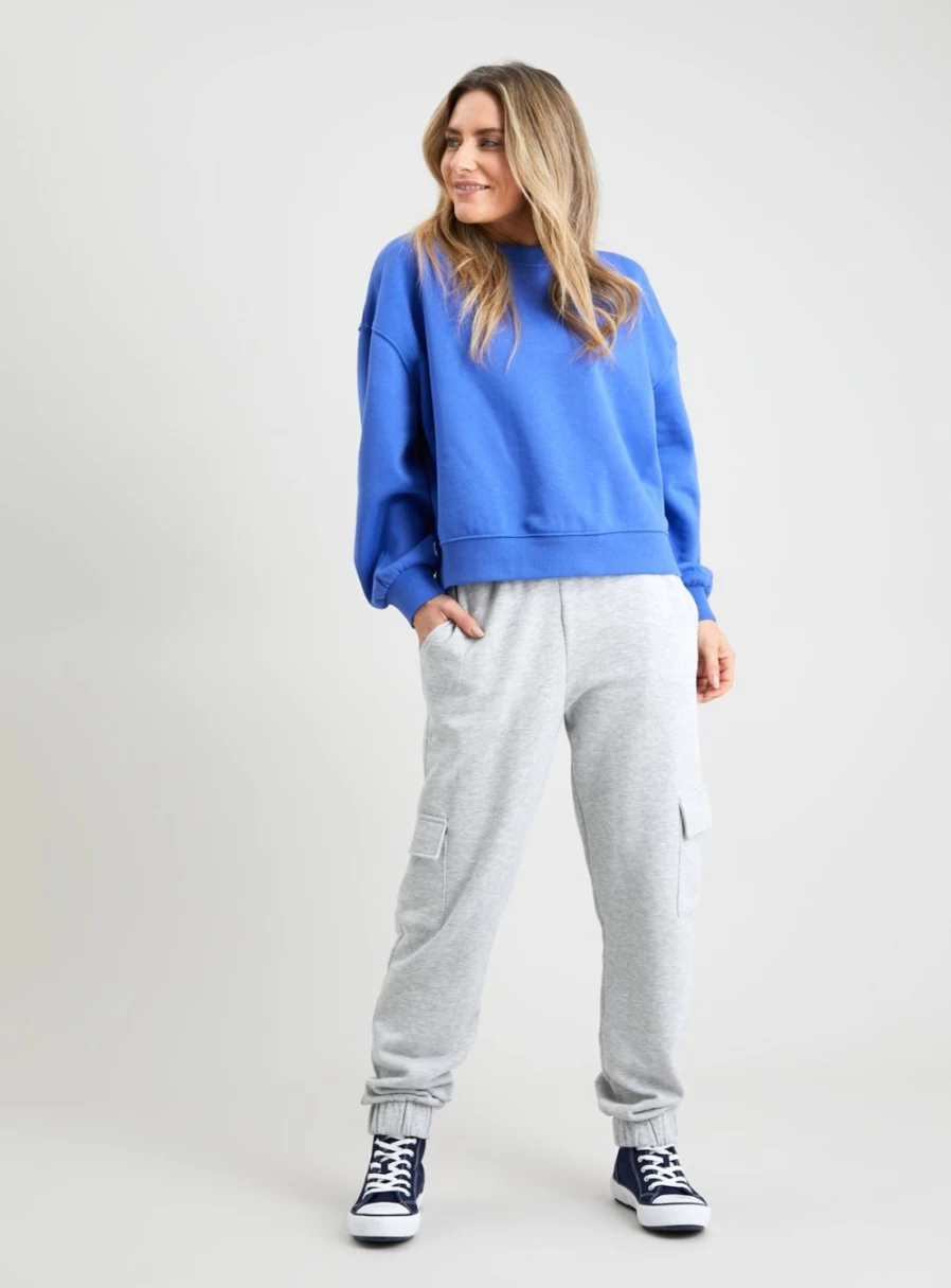 "TU Women's Cobalt Blue Oversized Sweatshirt - XXL Comfort Fit Casual Pullover"