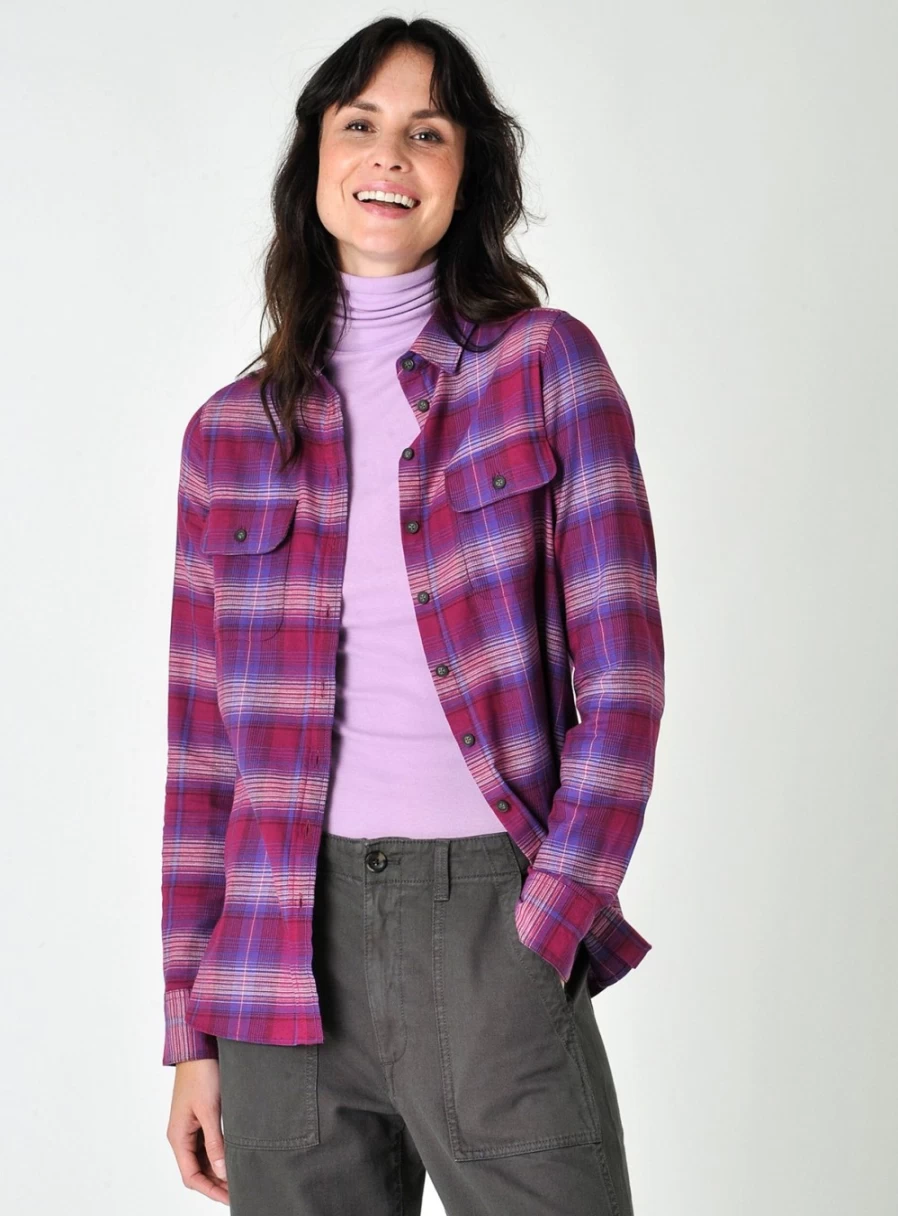 Burgs Women's Southdown Checkered Shirt - Stylish Casual Flannel Top Size 10