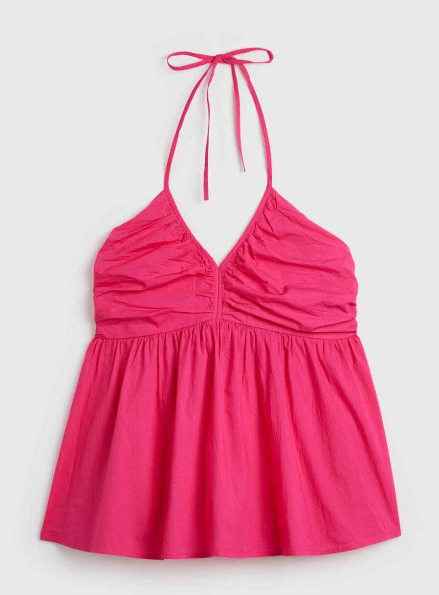 Tu Women's Hot Pink Halter Neck Cami Top - Summer Sleeveless Casual Stretch Fit