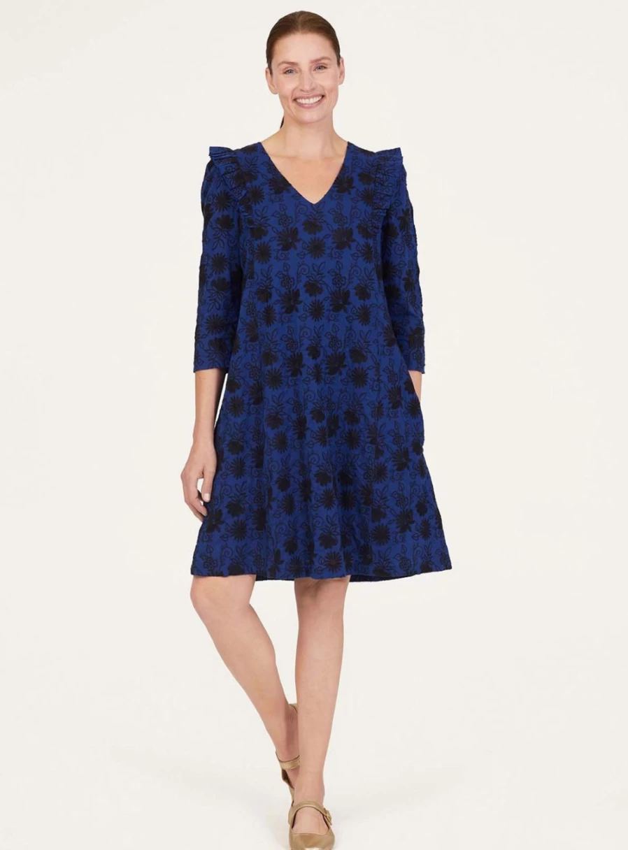 Thought Women's Simone Organic Cotton Embroidered Shift Dress - Size 12