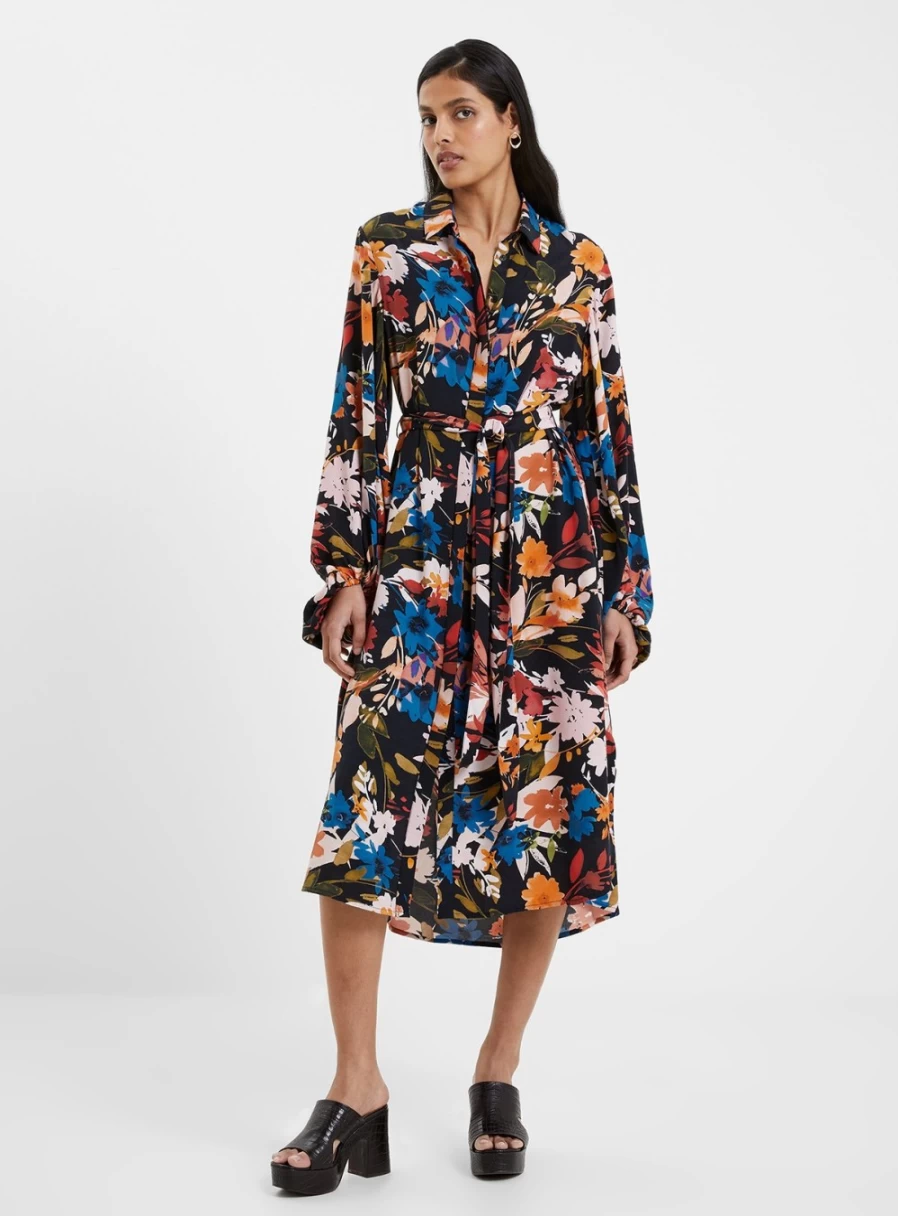 French Connection Women's Brook Delphine Shirt Dress - Size 16 | Casual Chic Style