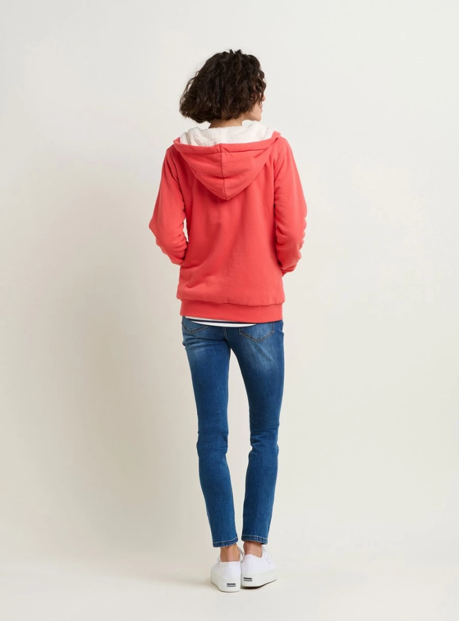 Brakeburn Women's Borg Lined Zip-Through Hoodie - Comfortable Winter Pullover with Stylish Design