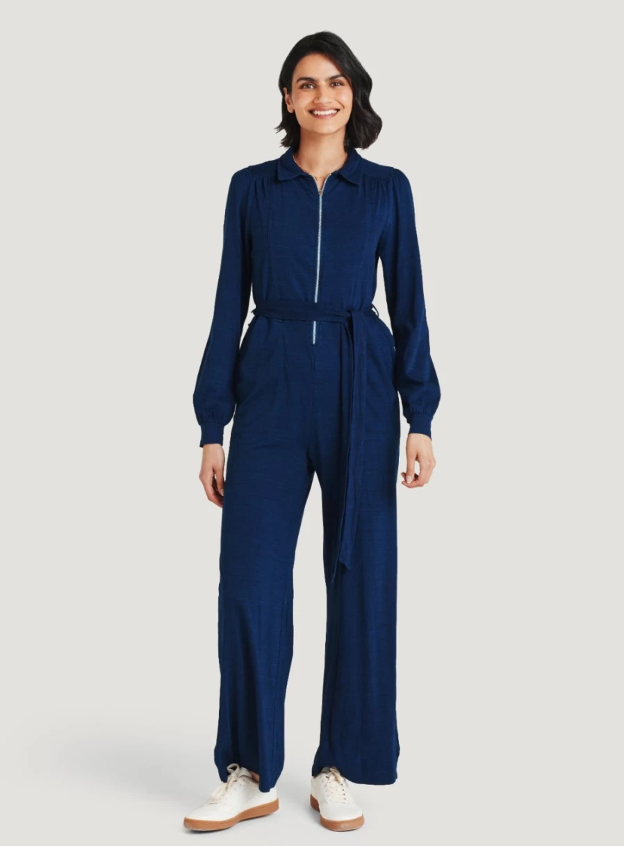 Thought Women's Amara Organic Cotton Denim Jumpsuit - Sustainable Fashion