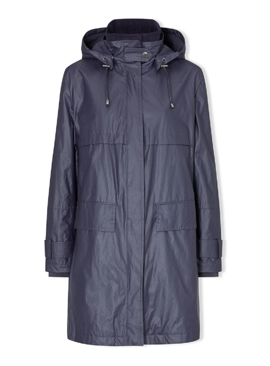 "Four Seasons Women's Mid-Length Coated Cotton Jacket for All Seasons"