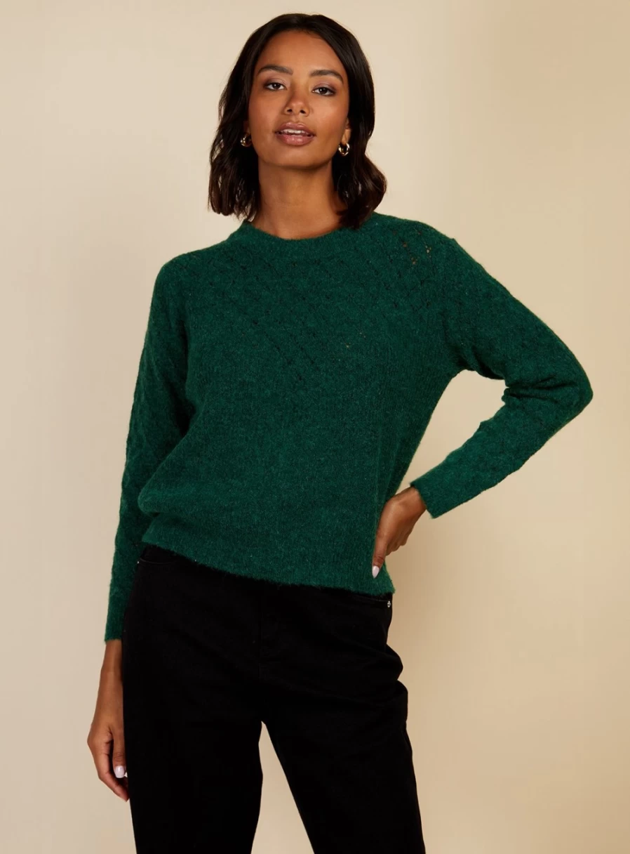 Vogue Williams Women's Green Knit Sweater - XL Size Cozy Winter Pullover