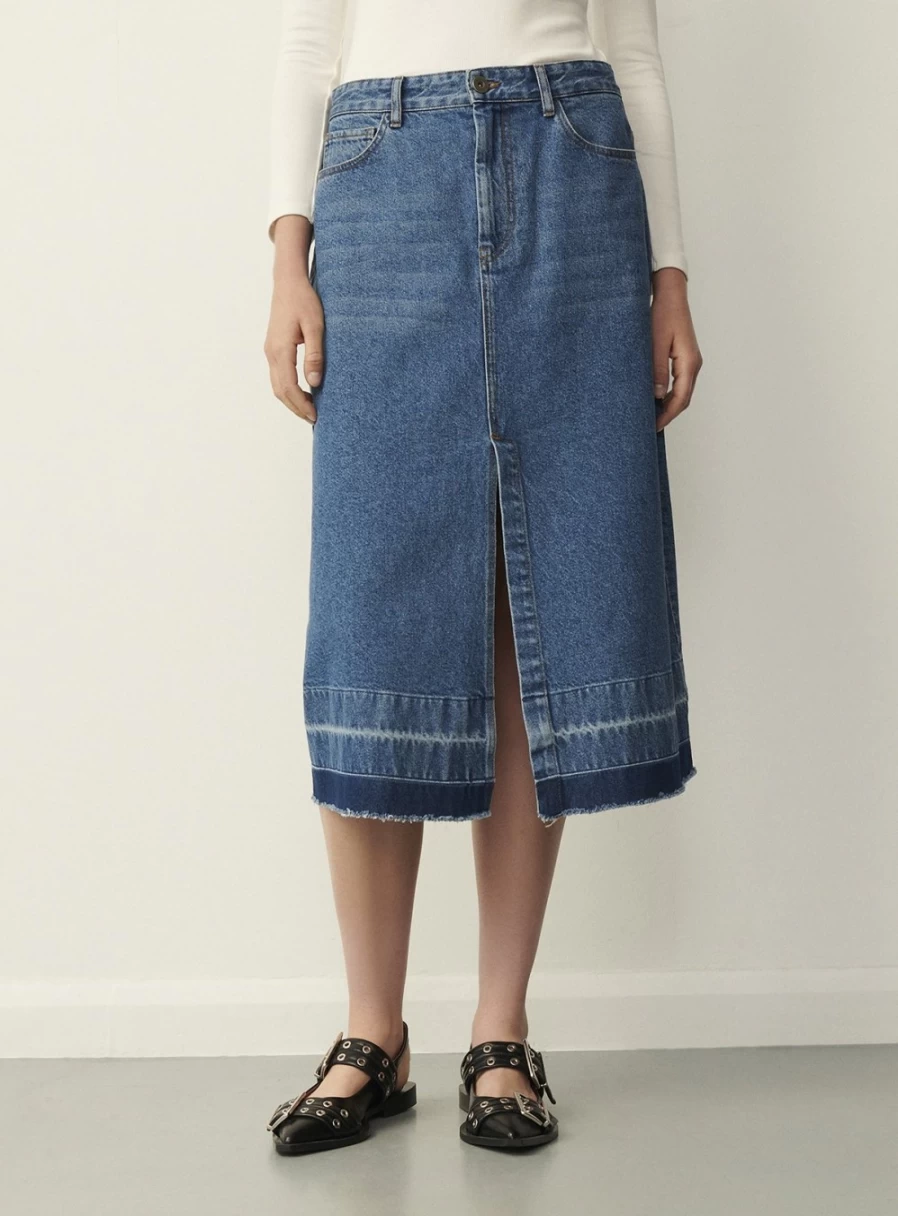 Finery Women's Kara Denim Skirt - Size 14 | Stylish Mid-Length Jean Skirt for Women