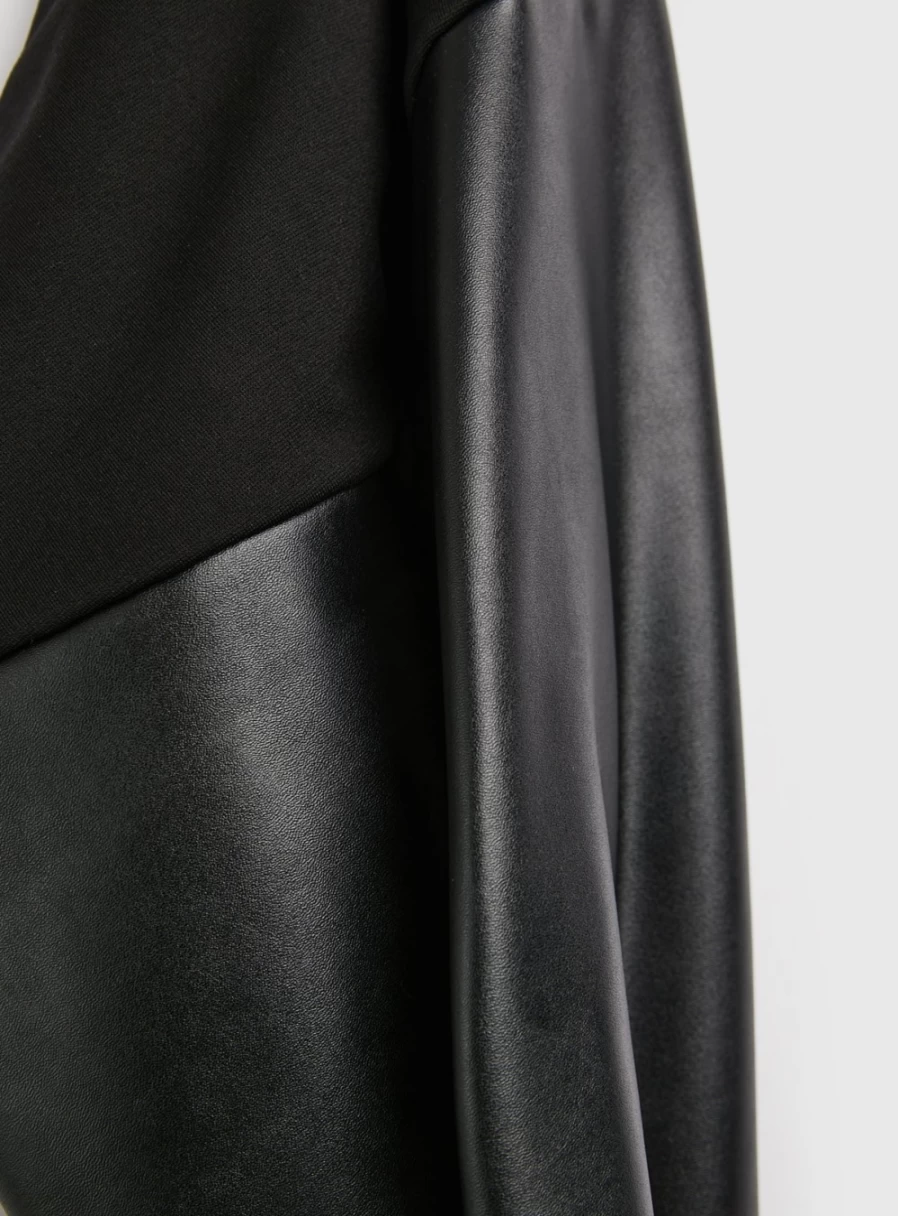 Tu Maternity Women's Black Faux Leather Leggings - Stylish Maternity Pants for Pregnancy Comfort