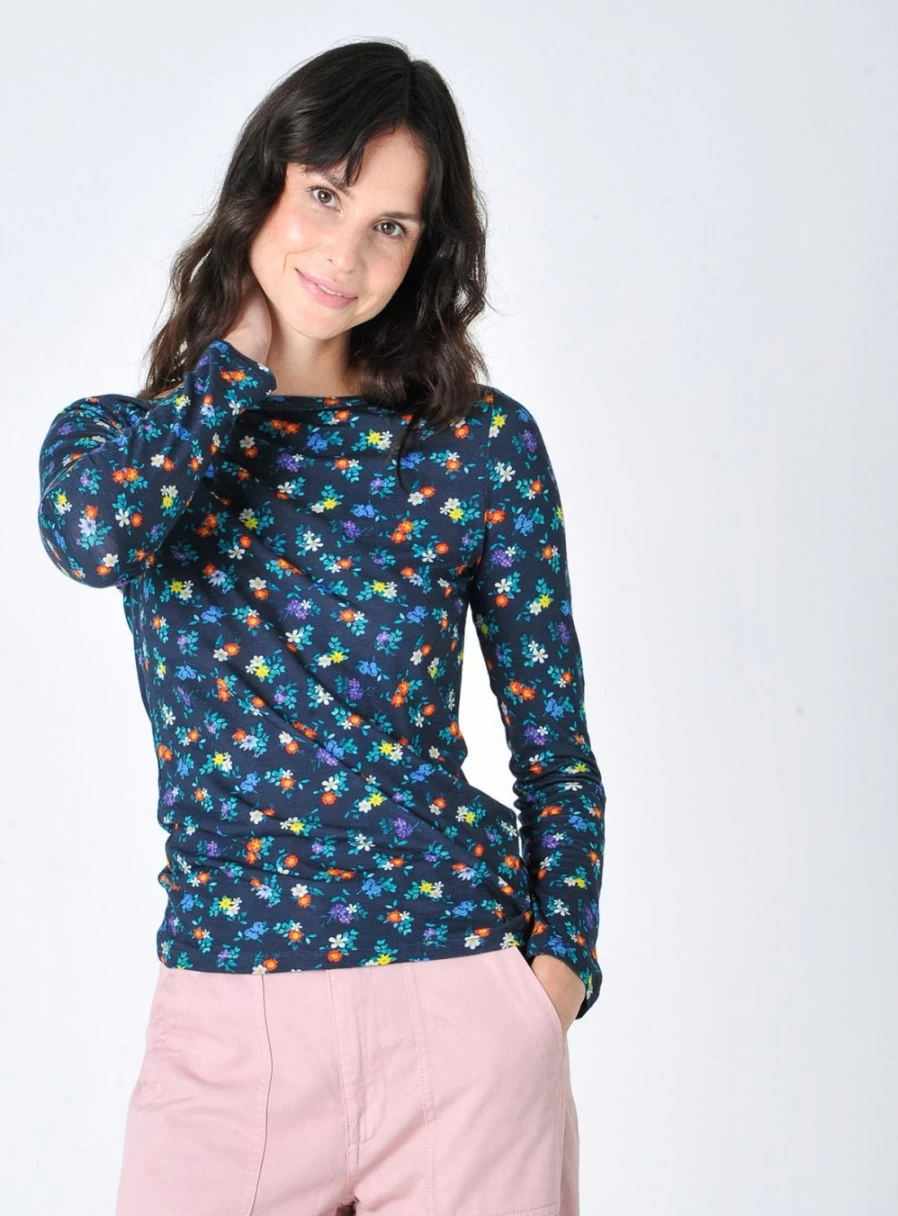 Burgs Women's Carey Printed Jersey Top - Stylish Casual Blouse for Everyday Wear