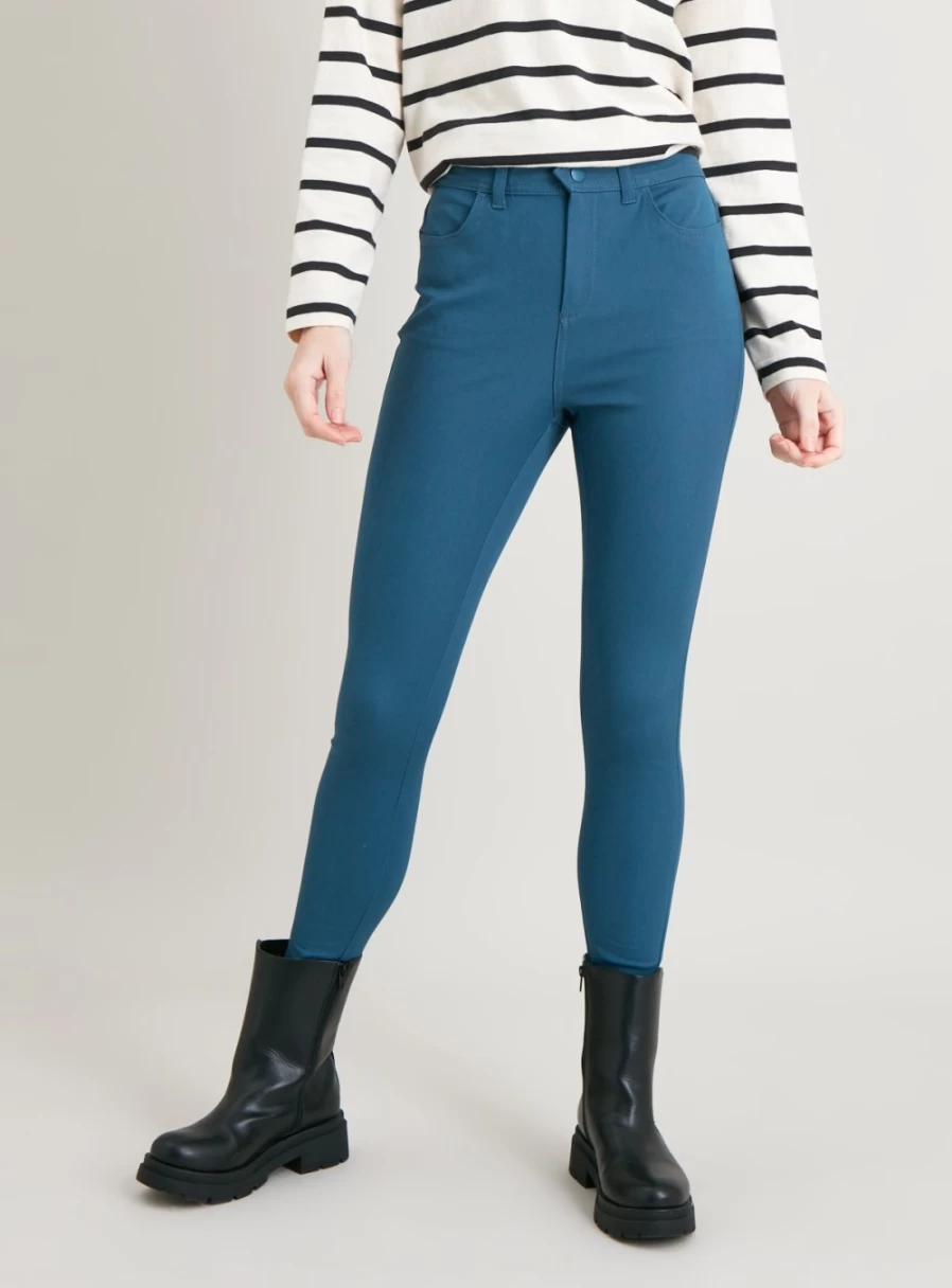 Tu Women's Teal High-Waisted Skinny Treggings - Size 12S Stretch Comfort Fit