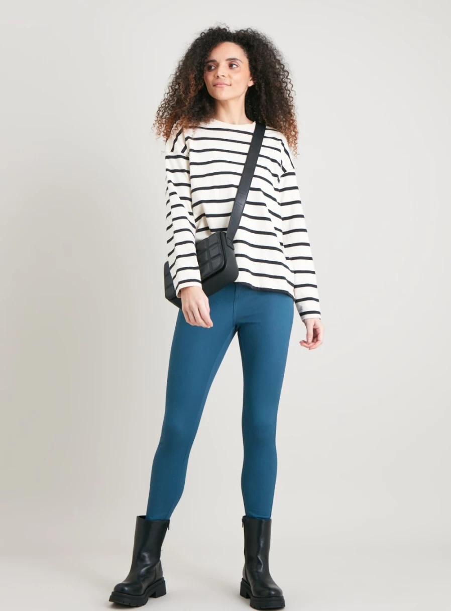 Tu Women's Teal High-Waisted Skinny Treggings - Size 12S Stretch Comfort Fit
