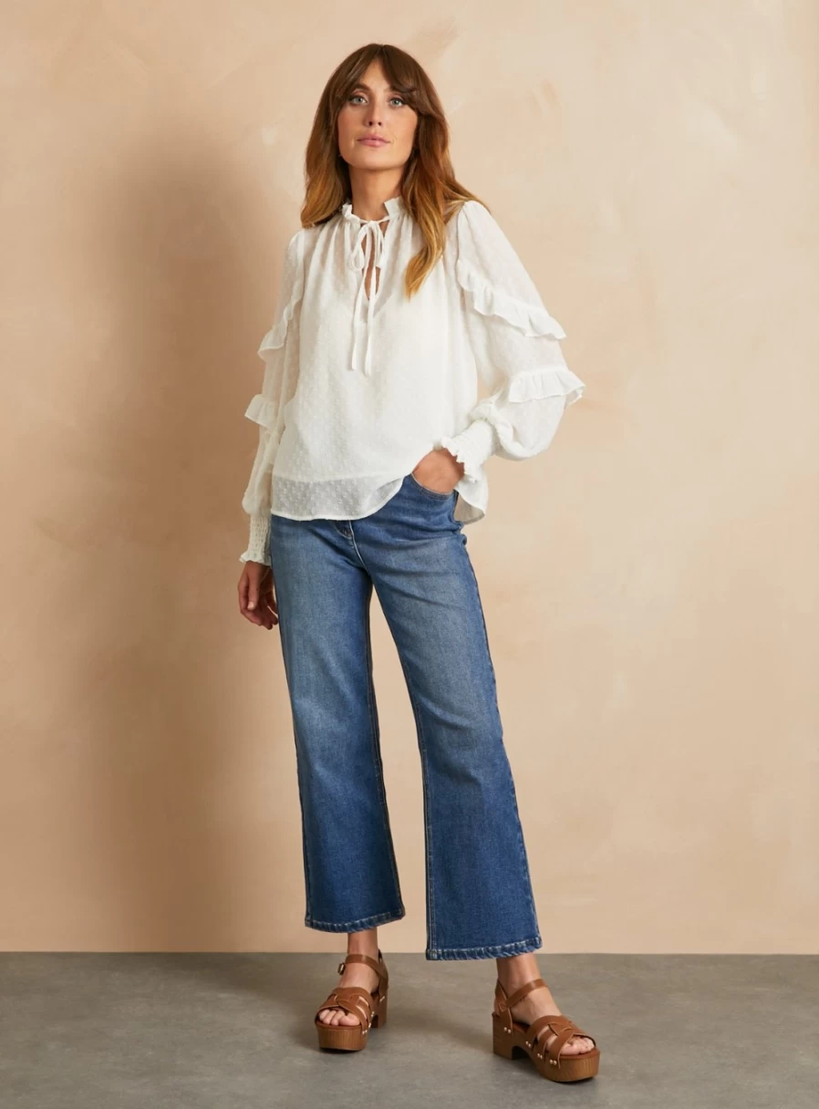 Everbelle Women's Indigo Bootcut Cropped Jeans - High Waisted Stretch Denim Size 6