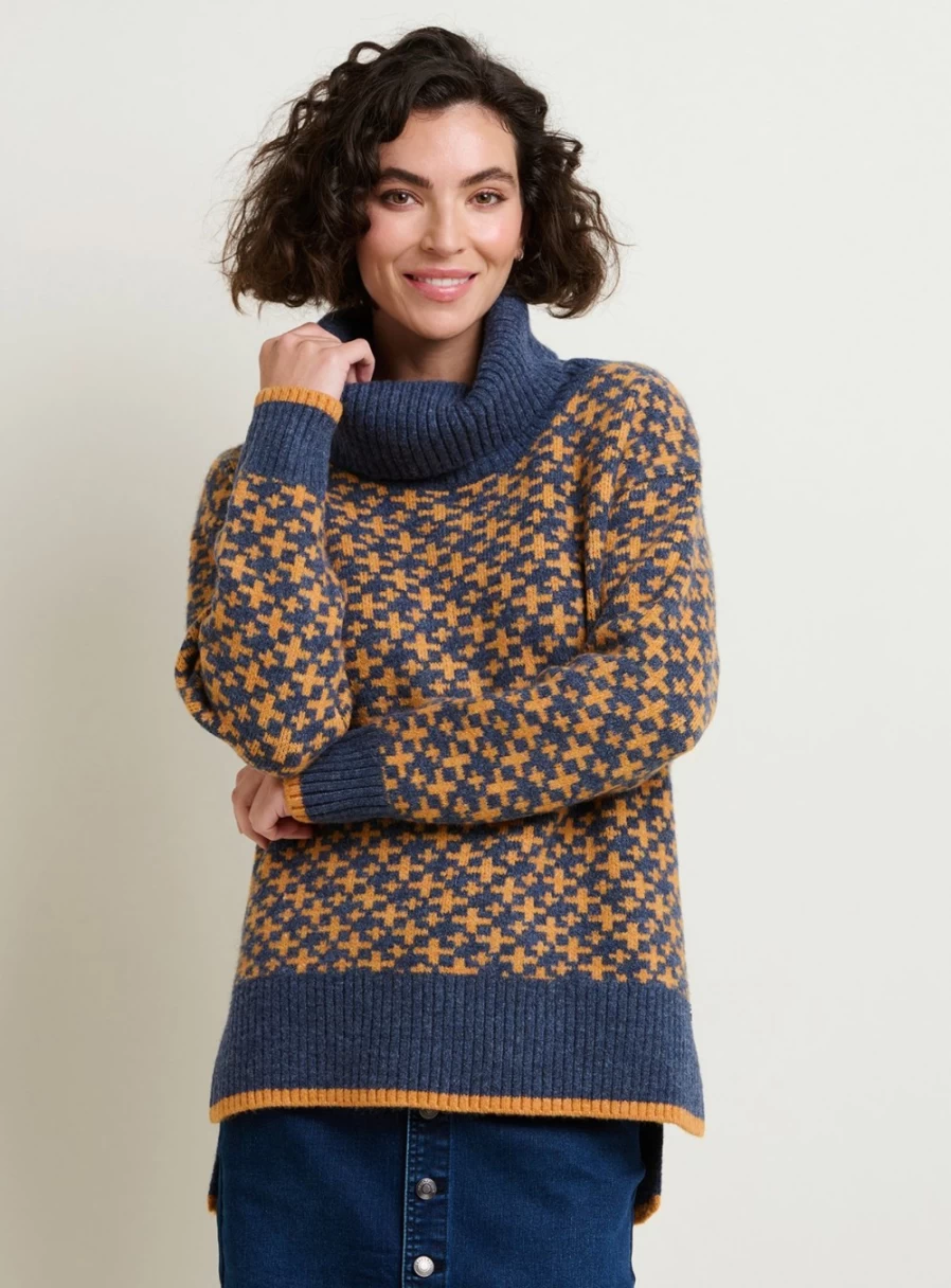 Brakeburn Women's Cross Knit Jumper - Cozy Cable Knit Sweater Size 8