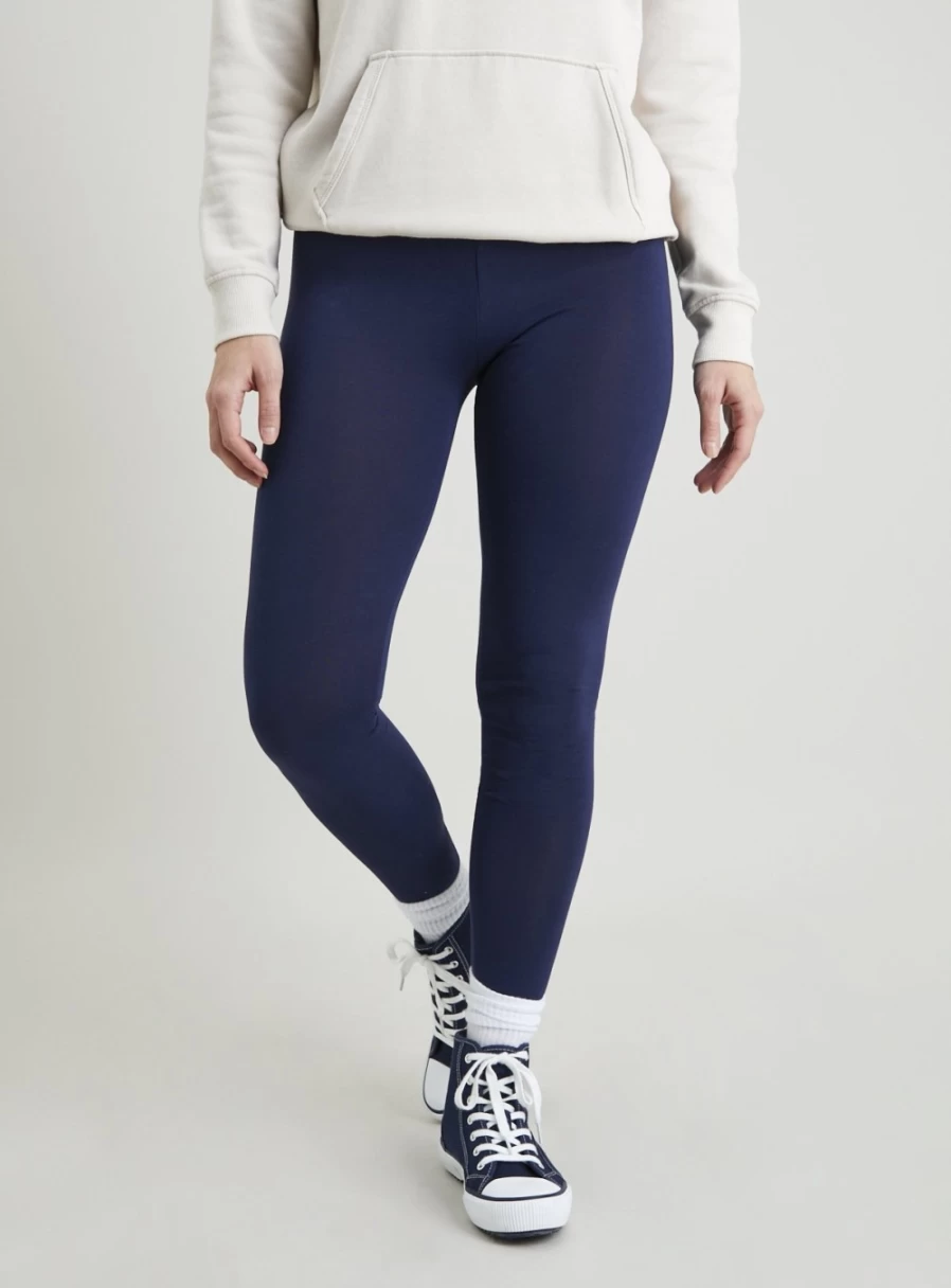 Women's High-Waisted Navy Blue Leggings 2-Pack - Soft & Stretchy Yoga Pants by Tu (Sizes 8-10)