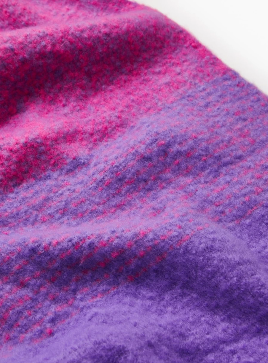 "Tu Women's Purple Check Chunky Knit Scarf - One Size Winter Fashion Accessory"