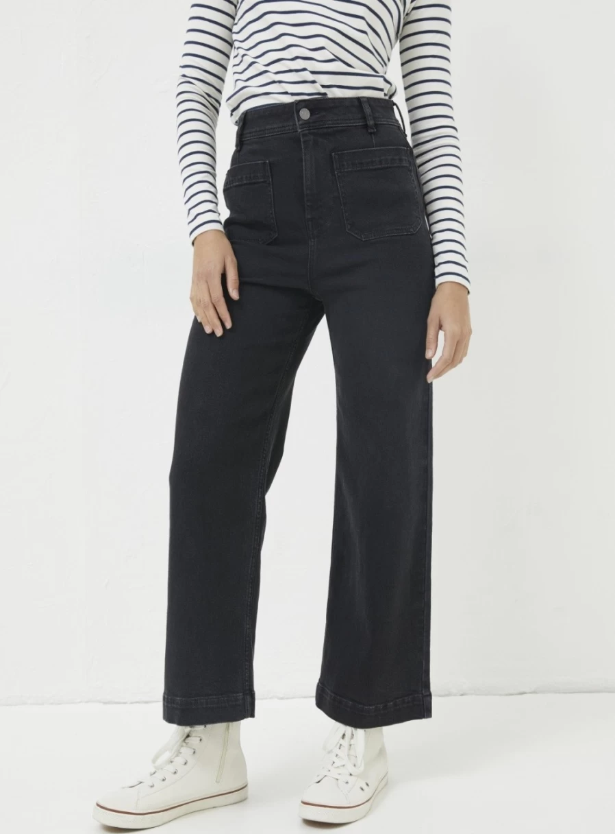 FatFace Women's Keswick Wide Leg Cropped Jeans - Size 16 Denim Pants