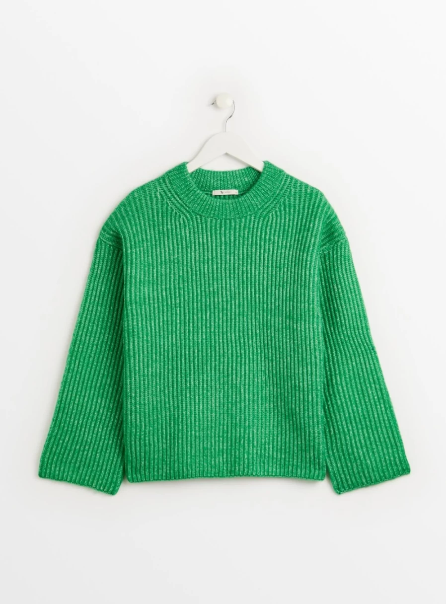 Tu Women's Green Chunky Ribbed Knit Jumper - Cozy Winter Sweater Size 16